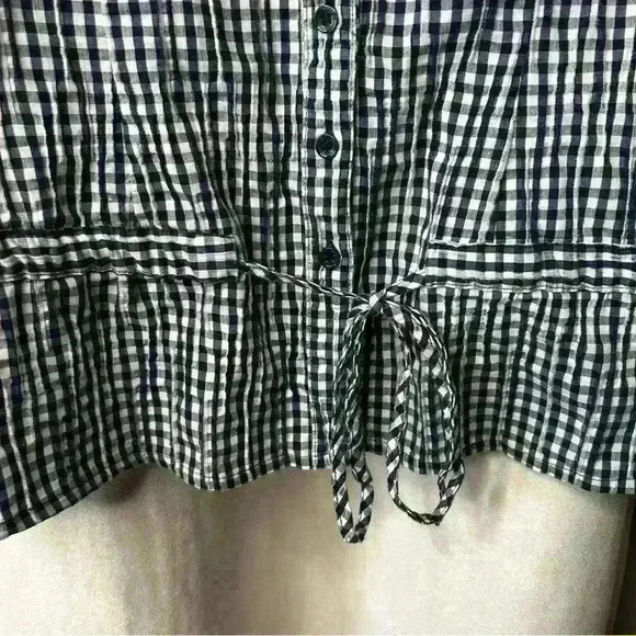 Denver Hayes Women's Medium Checkered Button Down Blouse - Picture 4 of 10